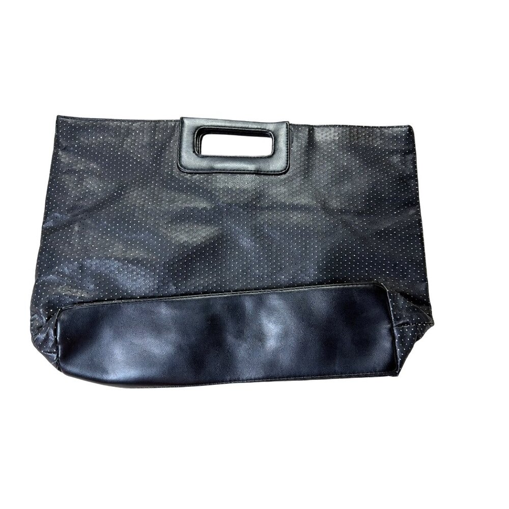 Victoria's Secret Black Tote Bag Sparkle Perforated Design